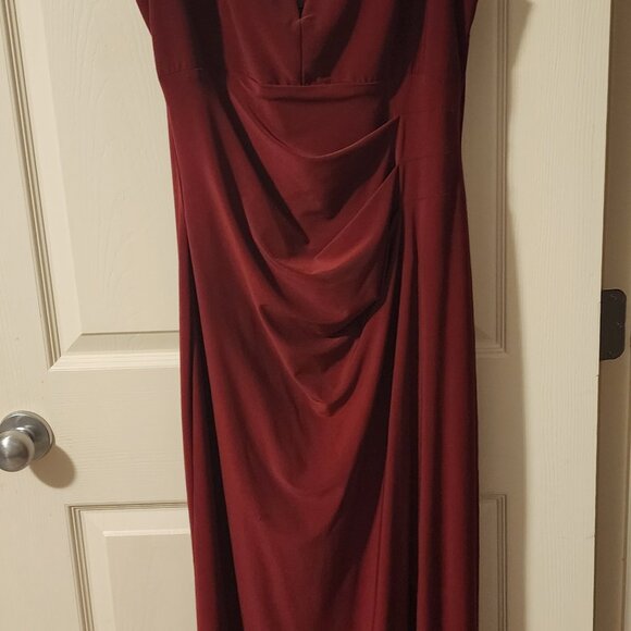 Le Chateau Evening Gown: Floor Length Crimson Red, worn once. Plus Size. - Picture 2 of 3